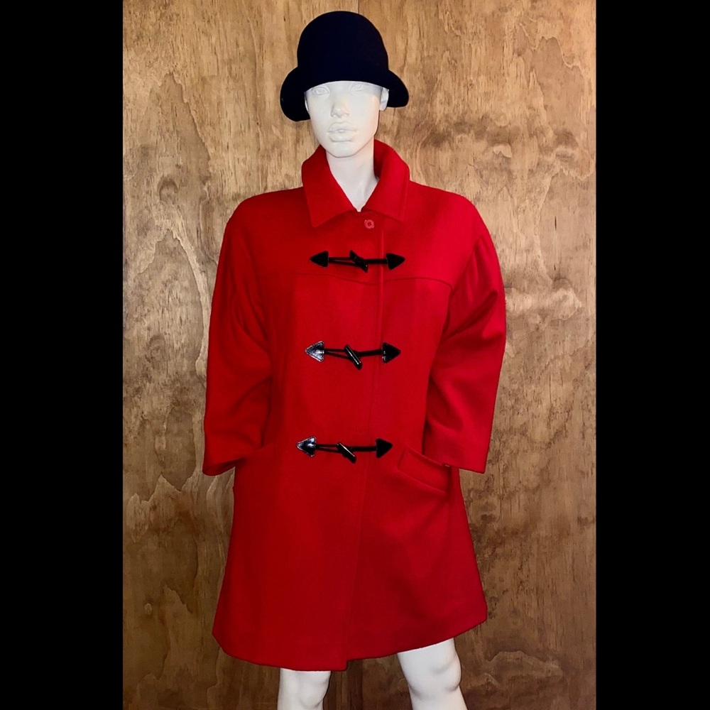 1970s Pendleton Red Wool Coat With Toggle Buttons - image 7